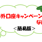 「海外口座キャンペーン」ってなに？＜簡易版＞